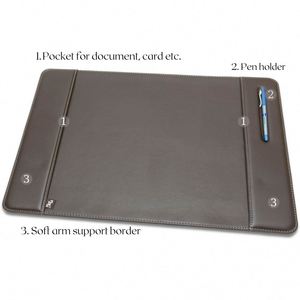 <b>Large</b> Leather Desk Pad with Gaming Mouse <b>Mat</b> Office Organizer Ped Cover for Desktop Set Use - Product Image 2