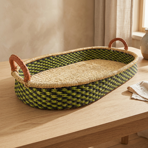 Produit chaud tissé naturel fait à la main jonc de mer bébé à langer et moïse paniers en gros logo personnalisé accepté fabriqué au Vietnam - Product Image 1
