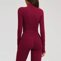 Veste de sport/yoga personnalisée avec logo, grande taille, légère, respirante, en Spandex/Nylon, extensible dans quatre directions, séchage rapide, 220g, col montant, devant