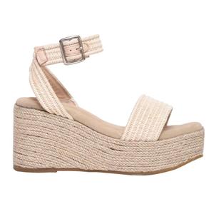 Ann's 8cm nền tảng mắt cá chân dây đeo ESPADRILLE nêm trượt mùa hè của phụ nữ thoải mái chống trượt thấp gót dép - Product Image 2