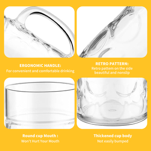 Wevi Cốc bia thủy tinh có tay cầm cốc bia công suất lớn cốc bia thủ công dày Cốc Nhà <span class=keywords><strong>Bar</strong></span> cốc bia chuyên dụng - Product Image 3