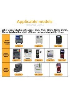 Ruban compatible pour machine à étiquettes LW-K400L pour impression d'étiquettes 600P/700/1000P/SR230C, haute compatibilité, couture - Product Image 2