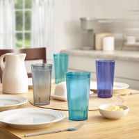 Gobelets réutilisables en acrylique pour café, 20 oz, tasses à eau incassables, couleurs côtières |   Ensemble de verres à boire personnalisés avec logo, pour toutes les saisons