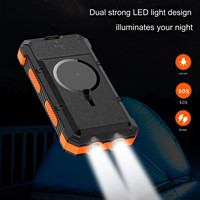 Schnelles Hochleistungs-Magnetisches Kabelloses Solar-PD-Ladegerät Li-Polymer-Akku Powerbank 20000mAh Tragbar Dreifach-USB Typ-C