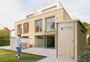 TIMBELA M306A Abri de jardin en bois 2.63m Rangement extérieur 235x198cm Dimensions 19mm Planches faciles à assembler Mobilier de jardin nature - Product Image 5