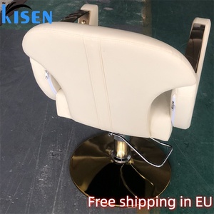 Spedizione Gratuita, Moderna Sedia Beige per Salone di Bellezza, Poltrona Girevole a 360 Gradi per Parrucchiere, Sedia Elevabile per Barbiere - Product Image 4