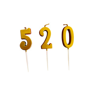 الأكثر مبيعًا شمعة مزخرفة للحفلات برقم ذهبي/فضي عيد ميلاد من الأعلى - Product Image 1