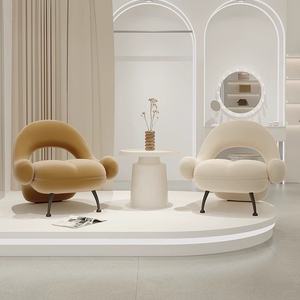 Sillón Individual Moderno y Elegante <span class=keywords><strong>para</strong></span> Sala de Estar, Taburete de Tocador o Bar de Terciopelo, Silla de Ocio Suave y Duradera <span class=keywords><strong>para</strong></span> Apartamento - Product Image 3