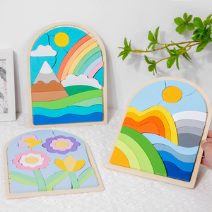 Productos para Dropshipping 2026: Rompecabezas de Bloques de Construcción con Diseño de Flores, Tablero DIY de Cartón, Juguetes Educativos Tempranos para Bebés, Servicio de Abastecimiento en China - Product Image 3