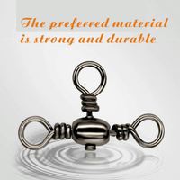 Connecteur de pêche en mer à trois voies pour la pêche en eau salée, avec émerillons roulants et accessoires de pêche en forme de baril