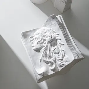Nordic Decorative White Vases Modern Ceramic Porcelain Vases For Home Abstract Human Face Book Shape Ceramic Flower Vase