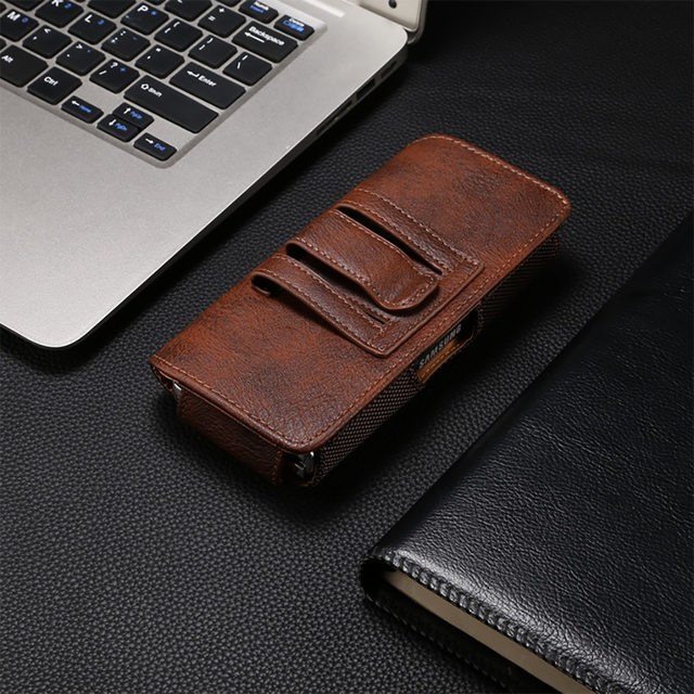 PU Leather Cell Phone Holster with Card Slot Belt Clip Pouch Case for Iphone&Samsung&Huawei&Google with Card Holder