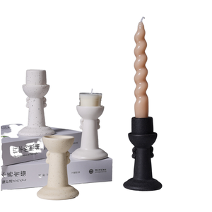 Candelero Cilíndrico de Cerámica Hecho a Mano, Estilo Nórdico Retro, Ecológico, para Decoración de Mesa del Hogar - Product Image 1