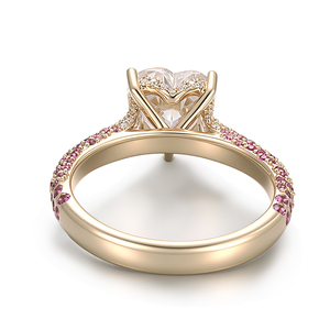 <b>custom</b> hiphop style 18k gold <b>ring</b> Heart lab grown diamond gold <b>rings</b> for women IGI Certified CVD Diamond <b>Ring</b> Daily matching - Product Image 2