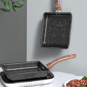 Wajan Sarapan Serbaguna untuk <span class=keywords><strong>Burger</strong></span> Telur, Penggunaan di Rumah, Panci Besi untuk Memasak, Wajan Omelet, Wajan Penggorengan dengan Gagang Kayu - Product Image 3