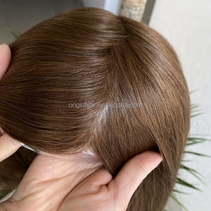 قاعدة حقن البولي يوريثان 7×9 بوصة 6 متوفرة في المخزون #   قطعة شعر طبيعية بلون بني للنساء، شعر بشري خام متوافق مع بصيلات الشعر - Product Image 1