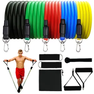 GEDENG 11 PCS Piece home Fitness Pull Rope Resistance Bands Strength Gym Equipment Yoga Exercise Rubber Tubes Band Stretch Train