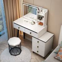 Meuble-lavabo en bois d'ingénierie, directement de l'usine ; Modèle blanc avec éclairage LED et miroir, idéal pour les dressing intégrés