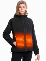 Veste chauffante pour femme, veste chauffante électrique à capuche, coupe-vent, imperméable, pour le ski, la randonnée en plein air, veste chauffante thermique chaude pour l'hiver