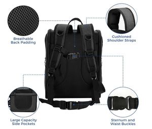 Dog & <b>Cat</b> Carrier <b>Backpack</b> for Pets Ventilated Safe Design with Padded Back Support Breathable Mesh Pet <b>Backpack</b> for Hiking - Product Image 4