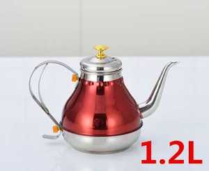 Théière dorée en acier inoxydable avec passoire Pots à café Style européen Pot de <span class=keywords><strong>palais</strong></span> affleurant à la main Pichet à eau pour thé à bouche fine 1.2L - Product Image 5