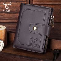 Portefeuille pour homme en cuir avec fermeture éclair, personnalisable avec logo, prix d'usine, vente en gros, style vintage, anti-RFID, en cuir de vachette, porte-cartes