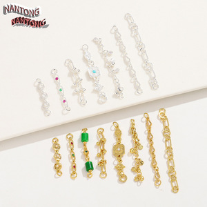 Nantong Chinese Style Bracelet Extension Chain 18k Gold Plated Alloy DIY Jewelry Making Accessories For Bracelet - Product Image 4