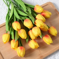 Mini Tulipes Artificielles en PU pour Décorations de Maison et de Mariage, Fleurs Artificielles en Plastique au Toucher Réel, Noël Pâques, Commerce Transfrontalier