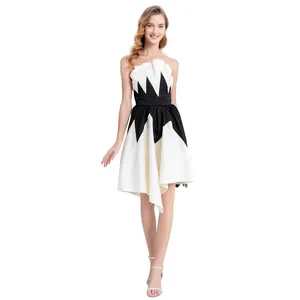 Trend ürünleri 2024 yeni gelenler moda kadın kıyafetleri kolsuz Chic siyah ve beyaz elbiseler seksi balo balo elbise