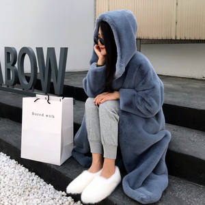 Manteau d'hiver chaud à capuche en fausse fourrure, élégance et tempérament pour femme, imitation fourrure de lapin rex, fourrure de <span class=keywords><strong>renard</strong></span>, manteau épais et ample - Product Image 4