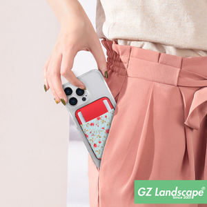 Aimant fort <span class=keywords><strong>à</strong></span> pois floral téléphone dos porte-carte de <span class=keywords><strong>crédit</strong></span> élastique anti-chute flip lycra manches poche pour téléphone - Product Image 6