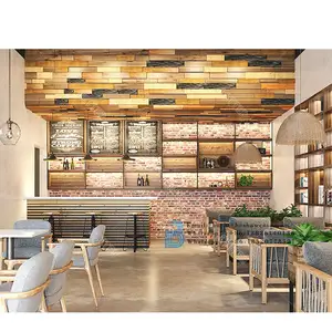 Custom Cafe Store Fixtures Trendy Wooden Cafe Shop Furniture Design Modern Coffee Shop Decoration