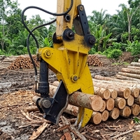 Grappin forestier de coupe de bois avec coupeur pour excavatrice de 13 à 15 tonnes, pour la coupe de bois en bûches de longueur variée