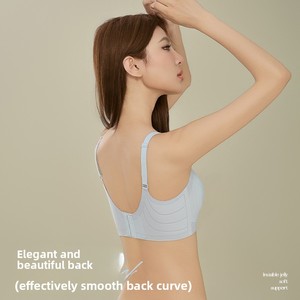 Soutien-gorge de sport sans armatures pour femme, haute qualité, fin, nouvelle collection été, sans couture, respirant, confortable, tricoté, anti-bactérien, motif uni - Product Image 4
