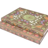 Journal de luxe en cuir à couverture rigide avec reliure cousue, estampage à chaud doré, pages et contenu personnalisés