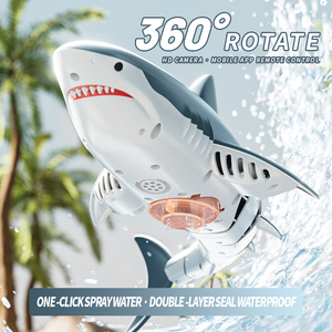 Juguete de Tiburón a Control Remoto 2.4G con Cámara HD y Función de Rociado de Agua, Barco <span class=keywords><strong>RC</strong></span> Eléctrico Biomimético para Niños, Juego al Aire Libre - Product Image 4