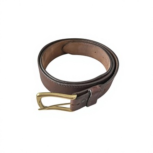 Cinturones de Cuero Genuino Marrón Hechos a Mano por BS INTERNATIONAL, Hebilla de Acero, Estilo Vintage, Ecológicos, Resistentes al Agua, para Hombre, 3.8CM - Product Image 3