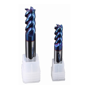 Bibo Hrc65 4 Flutes Steel Corner Nose Milling Cutter Blue Nano Coated Solide Flat Endmill Straight Shank Tool Blue Coated / - Product Image 5