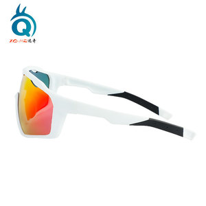 Lunettes de soleil polarisées Xqhz pour le cyclisme, monture blanche, verres miroir rouges, lunettes de sport coupe-vent, lunettes de course en plein air - Product Image 1