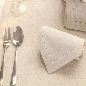 Leinen-Baumwoll-Servietten mit Hohlsaum für Hochzeiten, Cocktails und Abendessen, mit abgeschrägten Ecken - Product Image 3