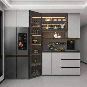 Cooling <b>Wine</b> Cabinet with Light Strip Panel <b>Wood</b> Style <b>Wine</b> <b>Rack</b> Display and Beverage Wardrobe for Home Use - Product Image 2