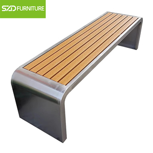 Asiento Largo de Aluminio Fundido y Madera Plástica Reciclada para Parques Públicos, Muebles de Exterior, Asientos para Jardín, Patio, Silla - Product Image 6