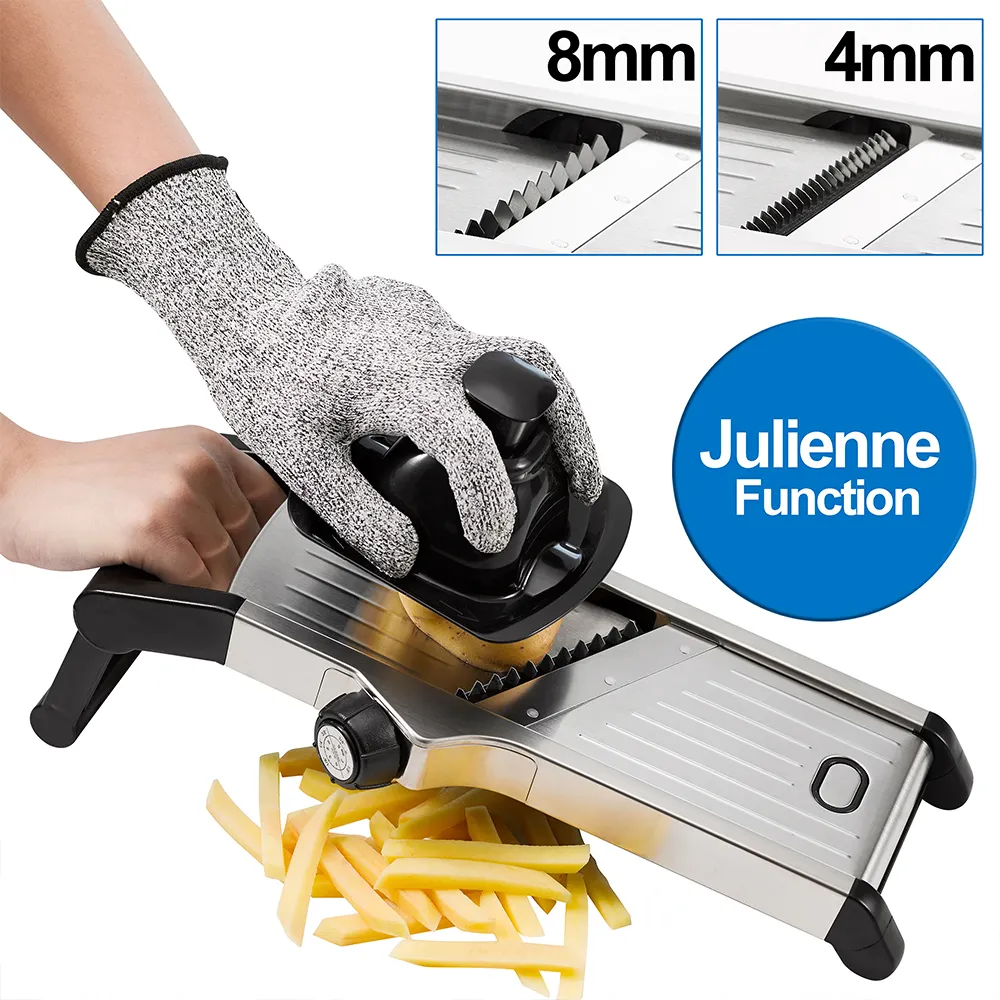 Stainless steel adjustable blades manual adjustable professional mandoline vegetable potato slicer