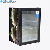 Aufrechte Schaufenster Vertikale Mini Display Gefrier schrank mit Glastür
