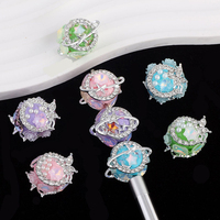 Boule d'argile en céramique pleine de strass, perle percée avec trou droit, accessoire de collier porte-clés de téléphone portable bricolage