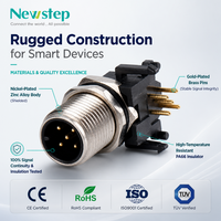 Conector Circular Automotriz M12 de Latón con Codificación A, 5 Pines, Montaje en Panel PCB, Montaje Trasero, Soldadura, IP67 IP68, Resistente al Agua