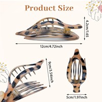 Pince à cheveux plate en plastique, grande pince à bec de canard tendance, idéale pour les cheveux volumineux, fixation solide, ne glisse pas facilement.