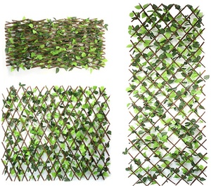 Décorations murales de plantes rurales simulées, clôtures, fleurs artificielles, feuilles vertes, clôtures rétractables, revêtements de balcon - Product Image 5