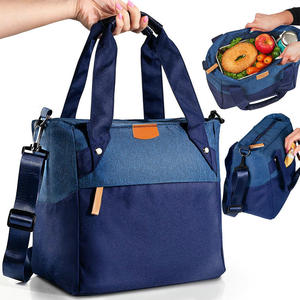 Bolsa Térmica Azul Impermeável e Resistente a Manchas para Almoço, Bolsa de Armazenamento Portátil Leve com Fecho de Zíper - Product Image 1