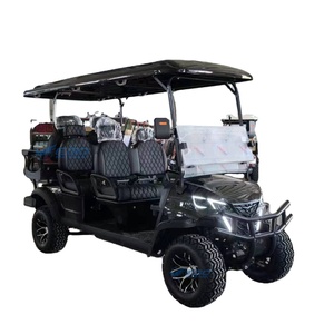 Carrito de Golf Negro de Nuevo Diseño, 6 Asientos, Carrito Eléctrico Todoterreno de Alta Calidad para Turismo y Recreación - Product Image 1
